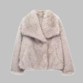 TATSULOK™ - Classy Long Sleeve Collared Fuzzy Coat