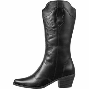 Bota Texana GiGiL Feminina Cano Alto Salto Médio Western Bordada
