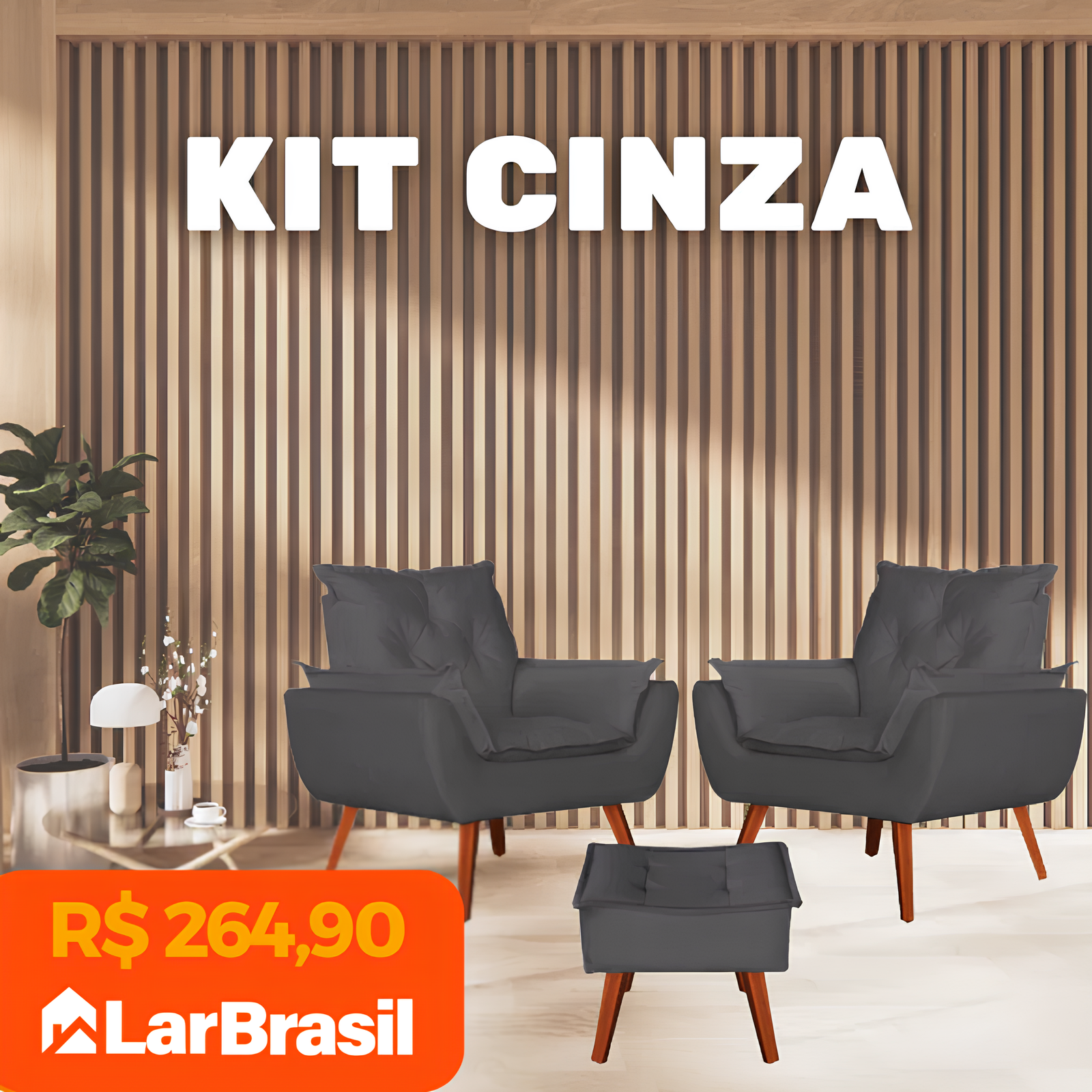 Kit Ágatha - Poltronas + Puff | Elegância para a sua Casa