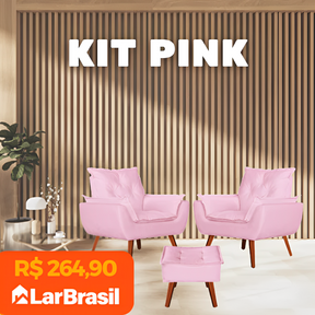 Kit Ágatha - Poltronas + Puff | Elegância para a sua Casa