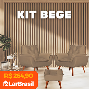 Kit Ágatha - Poltronas + Puff | Elegância para a sua Casa