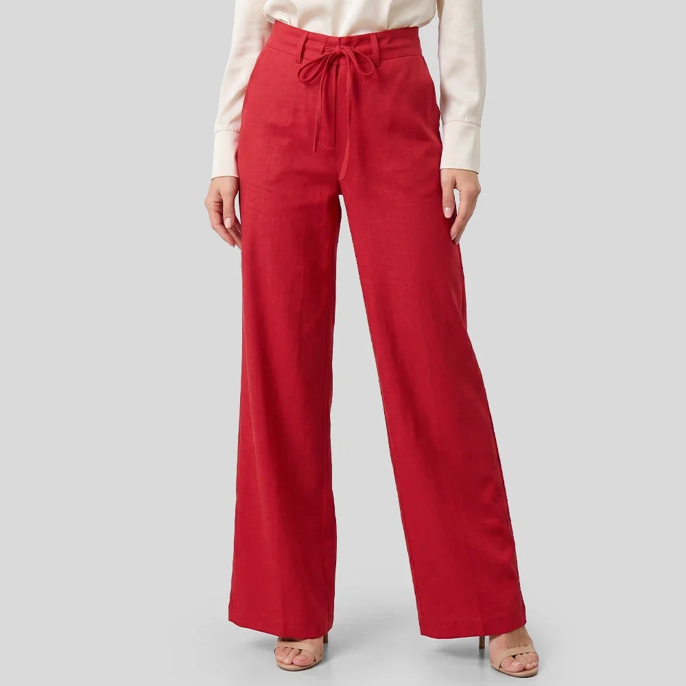 Calça Pantalona | Cintura Alta com Amarração