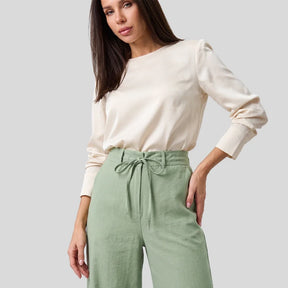 Calça Pantalona | Cintura Alta com Amarração