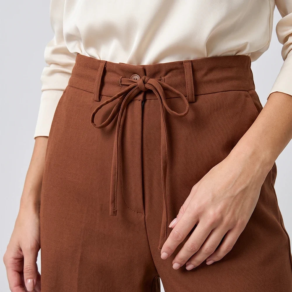 Calça Pantalona | Cintura Alta com Amarração