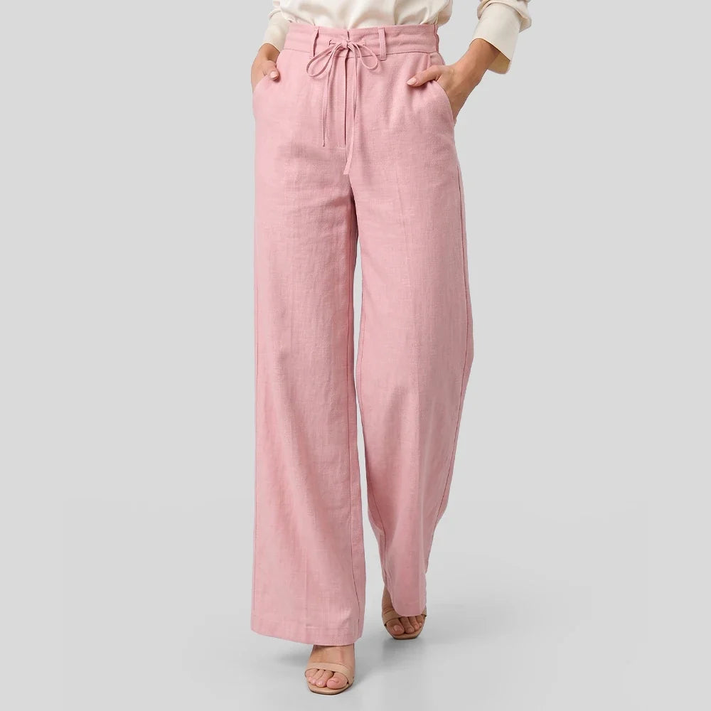 Calça Pantalona | Cintura Alta com Amarração