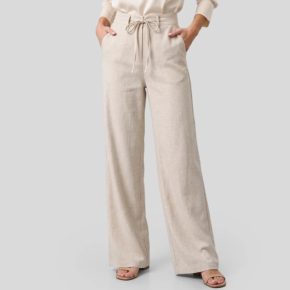 Calça Pantalona | Cintura Alta com Amarração