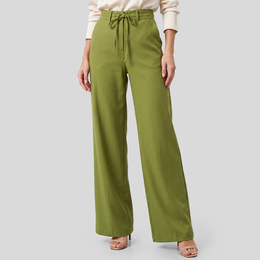 Calça Pantalona | Cintura Alta com Amarração