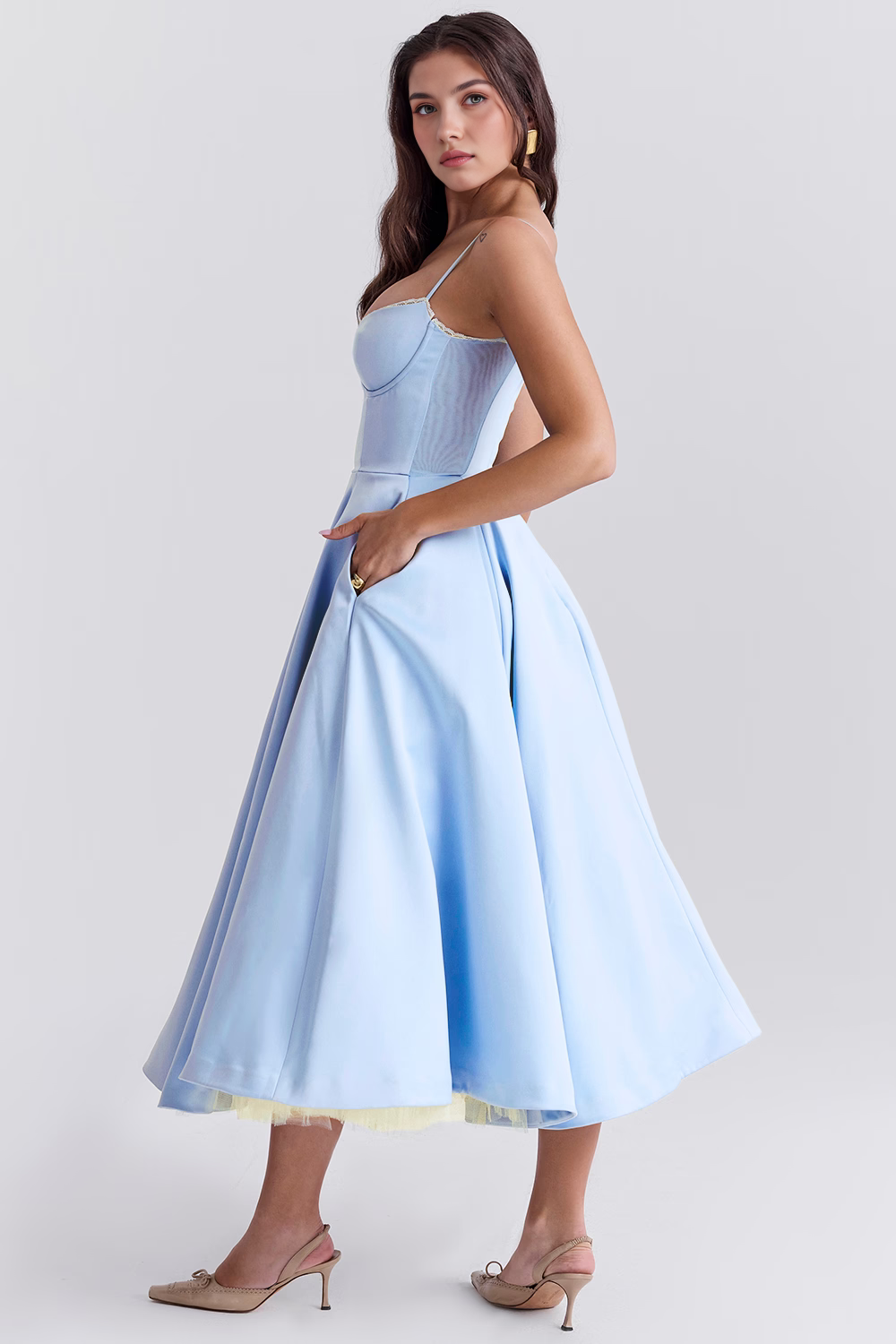 Midikleid Elisa – doppellagiges Design aus Polyester