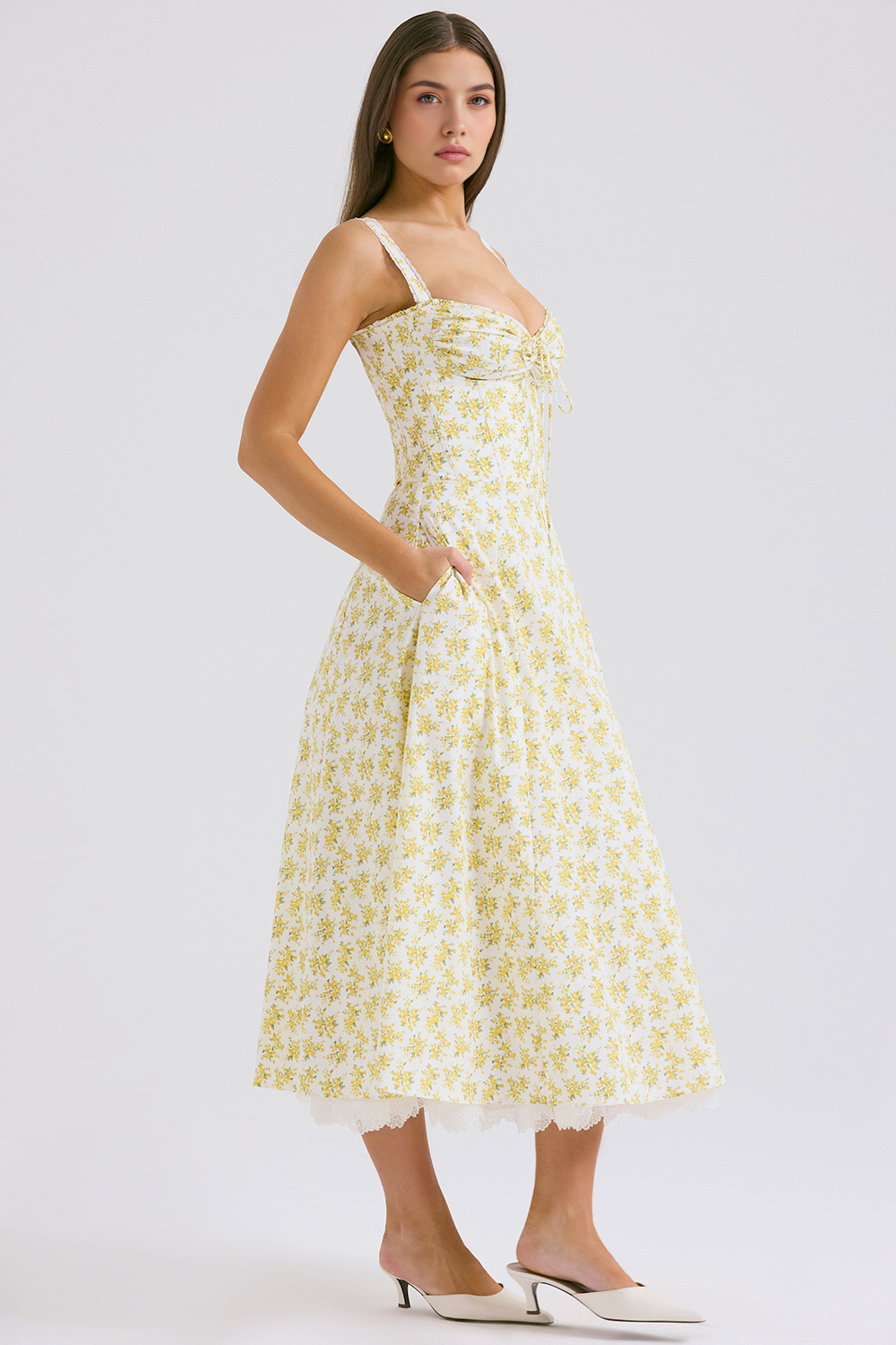 Midikleid Helena – mit Bustier und Spitze aus Polyester