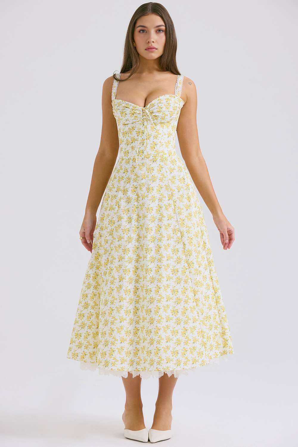 Midikleid Helena – mit Bustier und Spitze aus Polyester