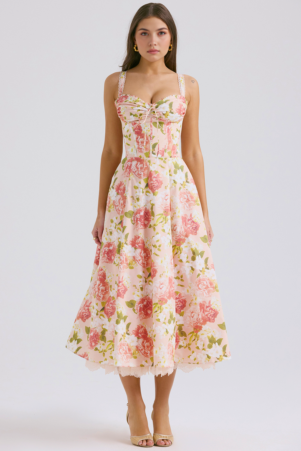 Midikleid Helena – mit Bustier und Spitze aus Polyester