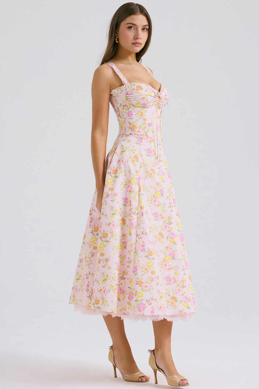 Midikleid Helena – mit Bustier und Spitze aus Polyester