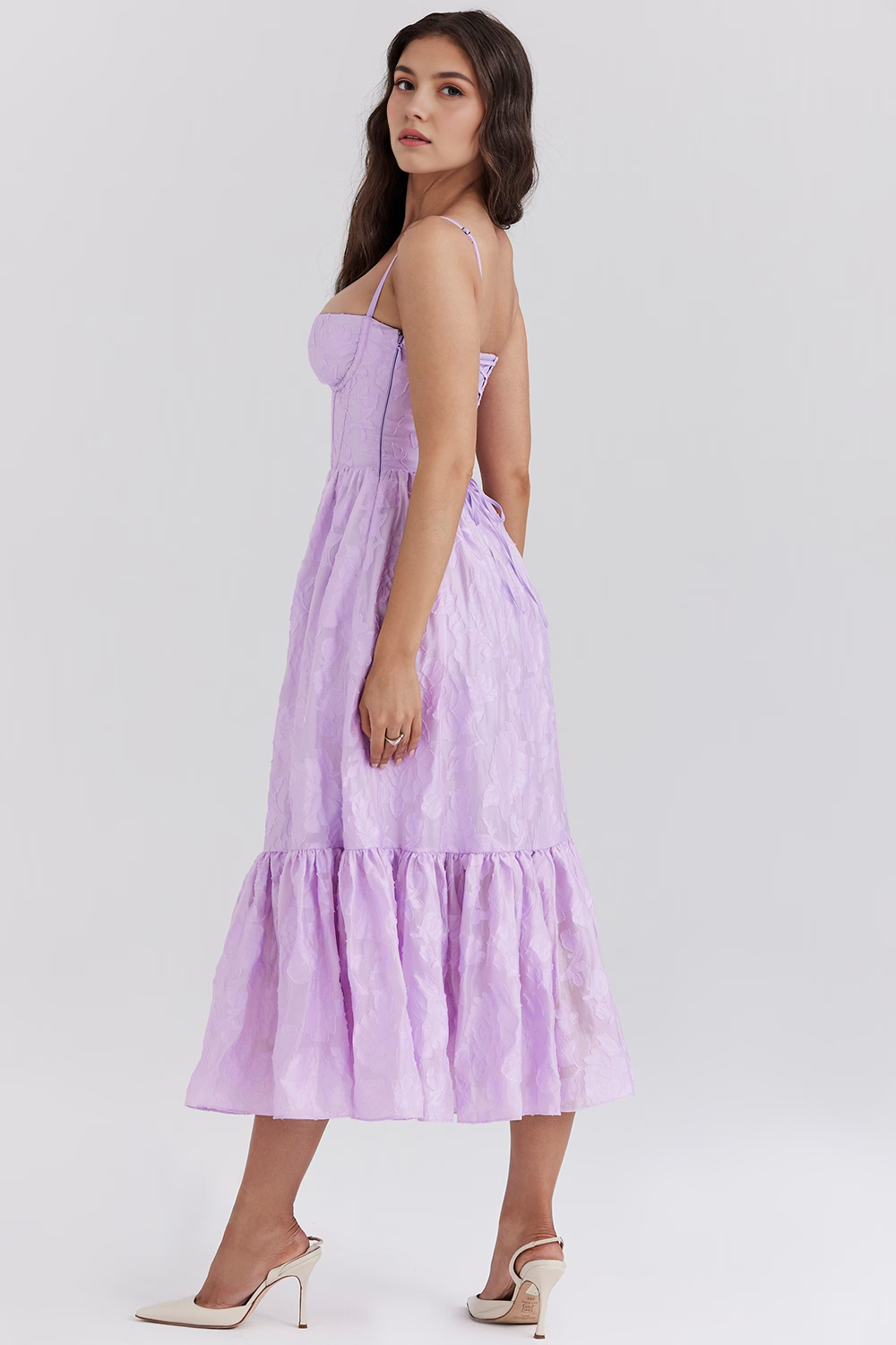 Midikleid Laura – mit A-Linien-Schnitt aus Polyester, fließender Stoff