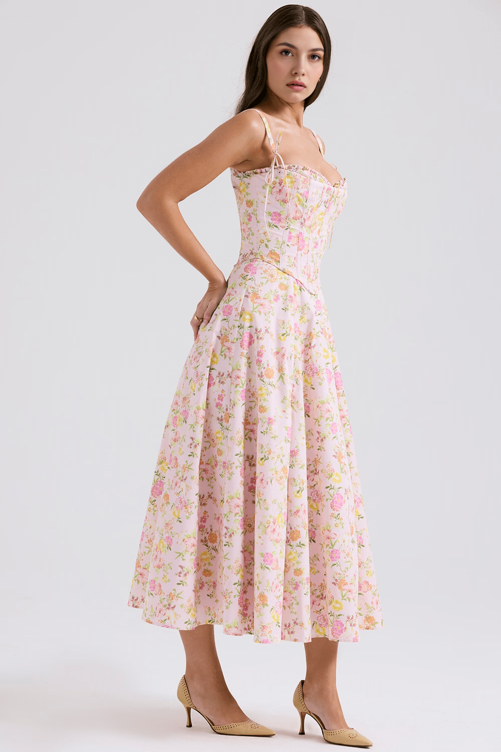 Midikleid Theresa – mit abnehmbarem Korsett aus Polyester