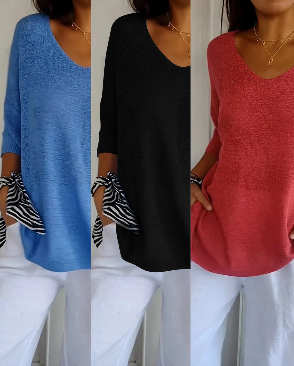 Kit 3 Blusas Luna em Malha Leve – Oferta Exclusiva