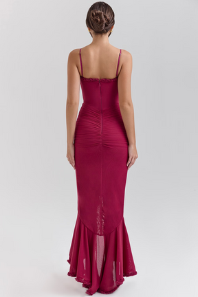Maxikleid Melina – fließender Schnitt aus Polyester, schlicht & stilvoll
