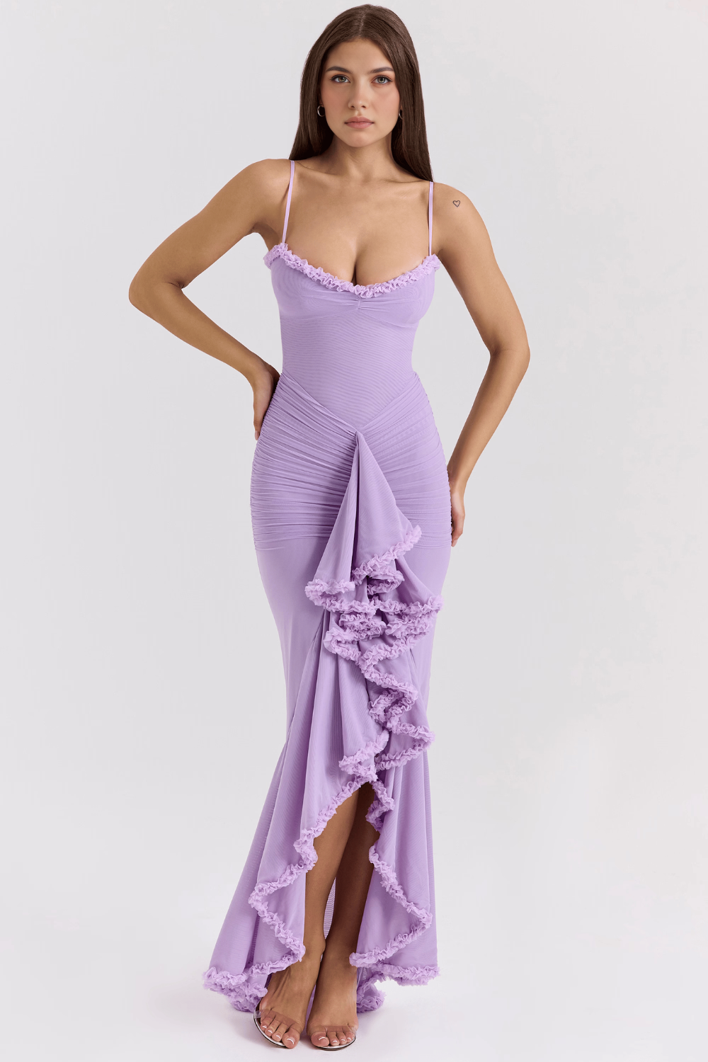 Maxikleid Melina – fließender Schnitt aus Polyester, schlicht & stilvoll