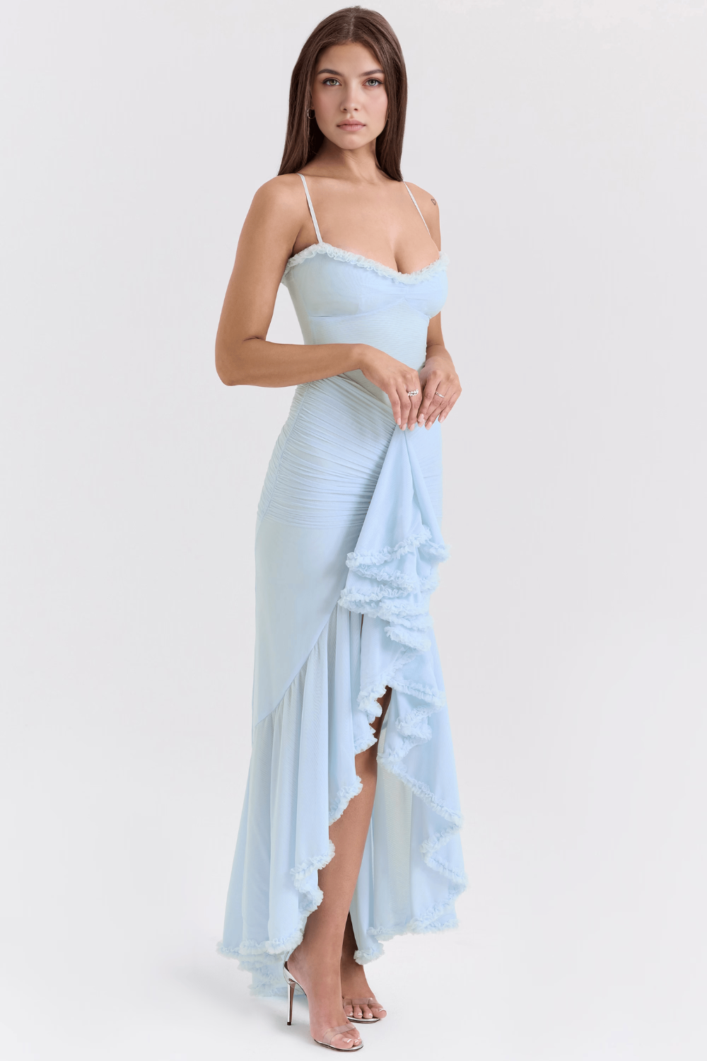 Maxikleid Melina – fließender Schnitt aus Polyester, schlicht & stilvoll