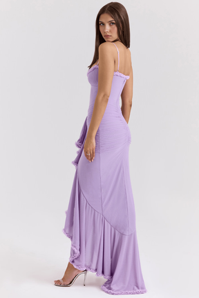 Maxikleid Melina – fließender Schnitt aus Polyester, schlicht & stilvoll