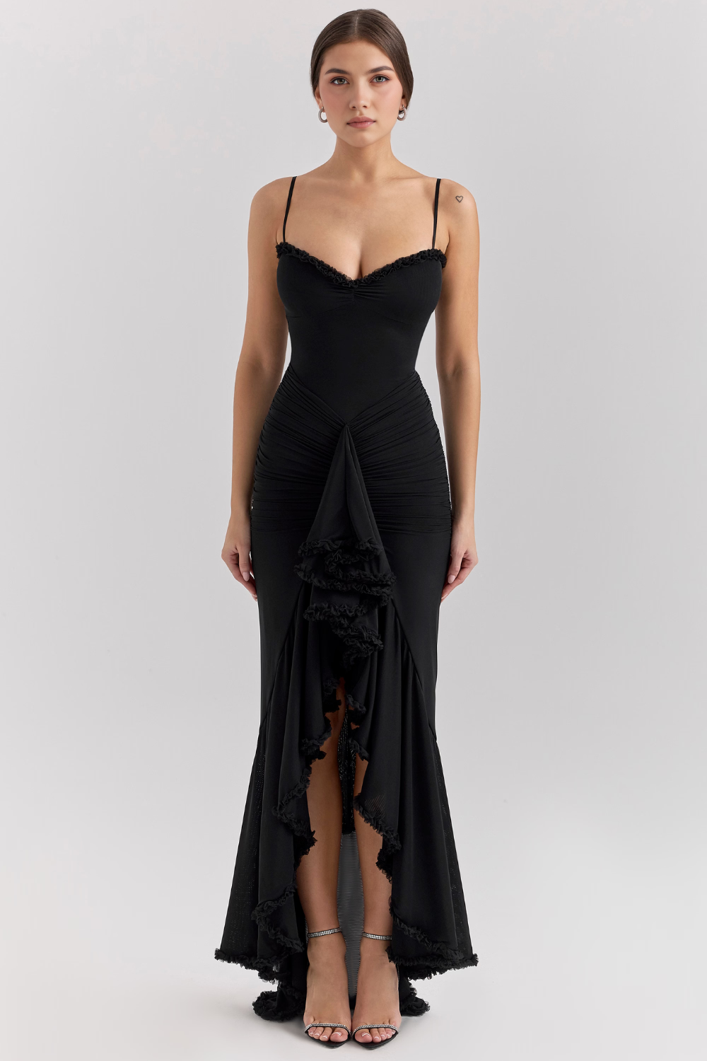 Maxikleid Melina – fließender Schnitt aus Polyester, schlicht & stilvoll