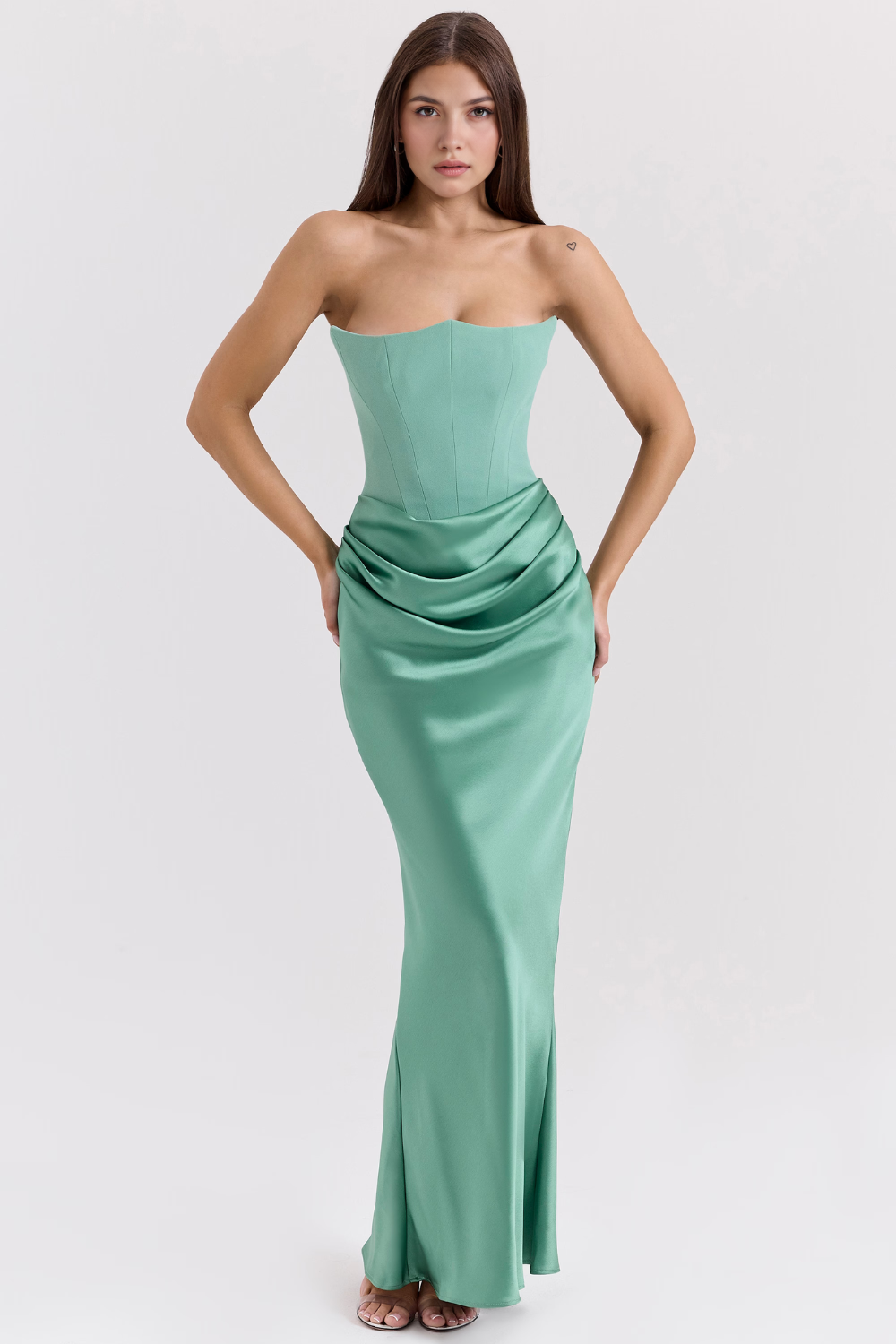 Maxikleid Tabea – figurformend aus Polyester, schmeichelhafter Stil