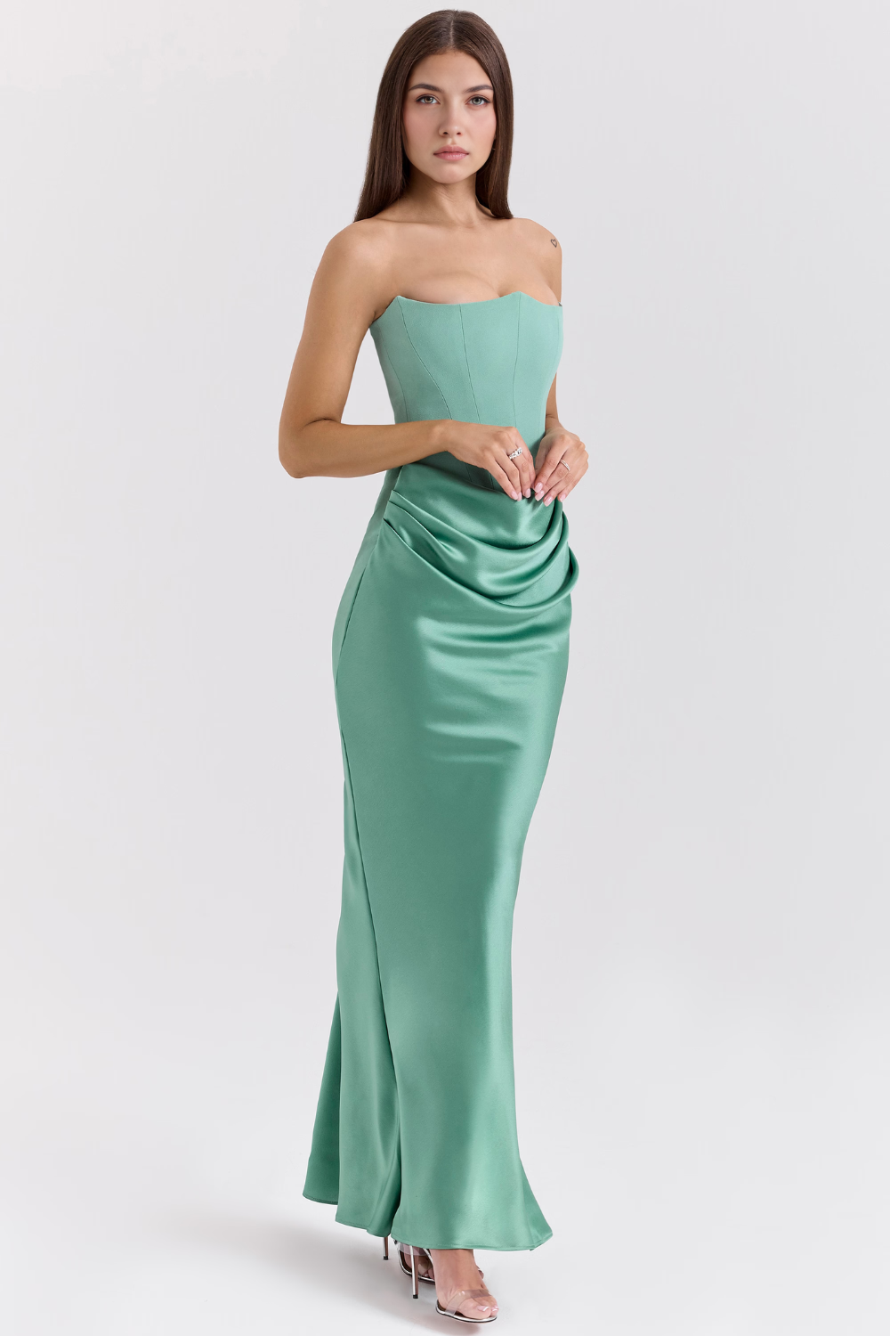 Maxikleid Tabea – figurformend aus Polyester, schmeichelhafter Stil