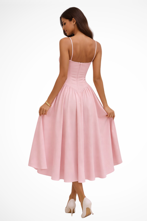 Seren | Women’s Corset Bodice A Line Elegant Midi Wedding Guests Dress