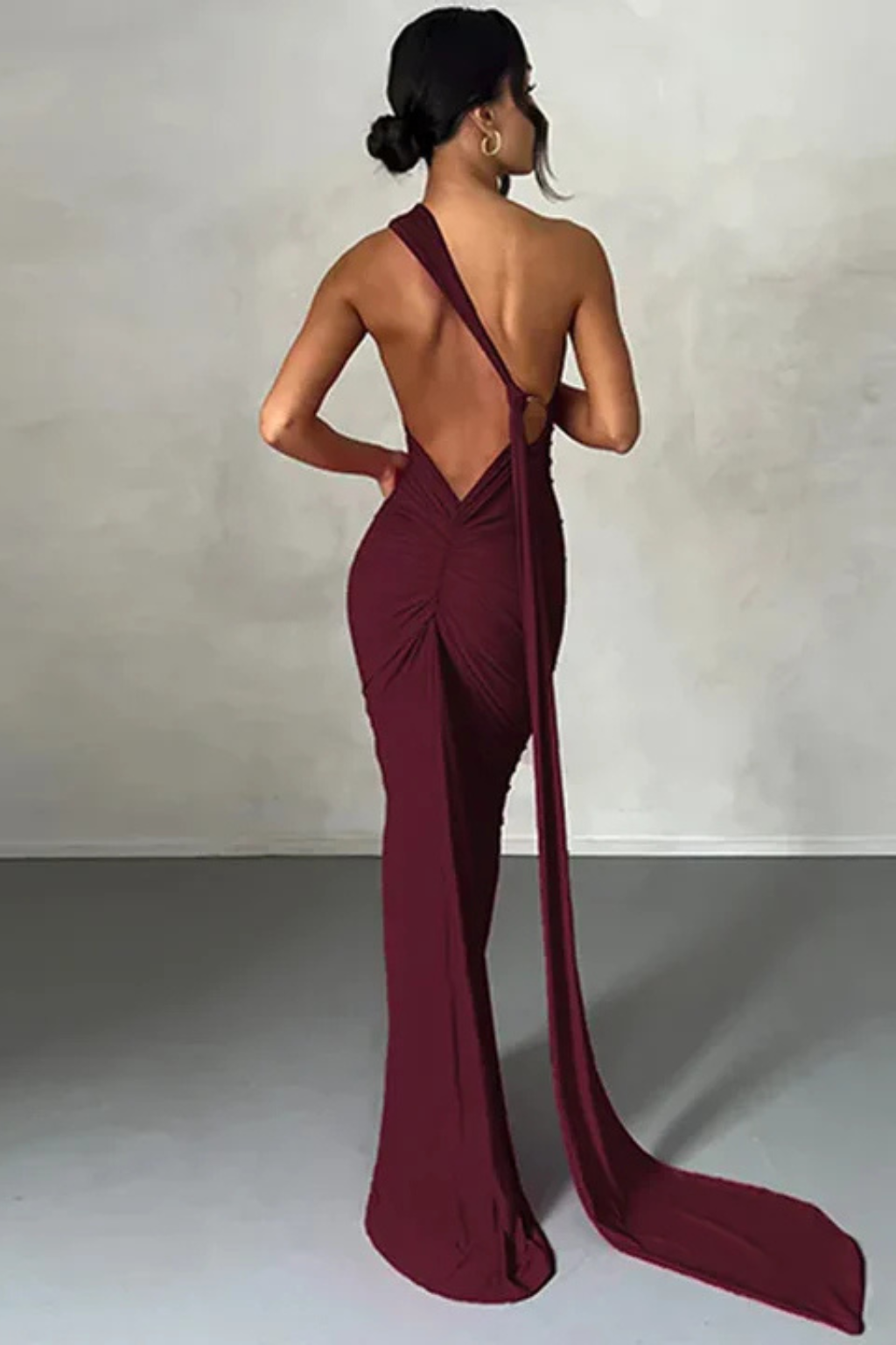 Eleanor | Women’s One Shoulder Ruched Maxi Summer Wedding Dress