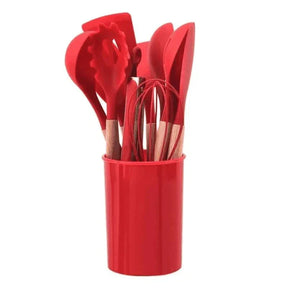 Kit Completo 12 Utensílios de Cozinha — Silicone Premium, Não Risca Panelas e Resiste a Altas Temperaturas