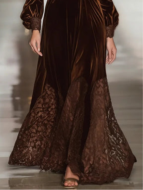 Valentina Suede Luxe Maxi Dress