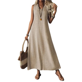 Edith | Women’s Sleeveless V Neck Maxi Summer Dress
