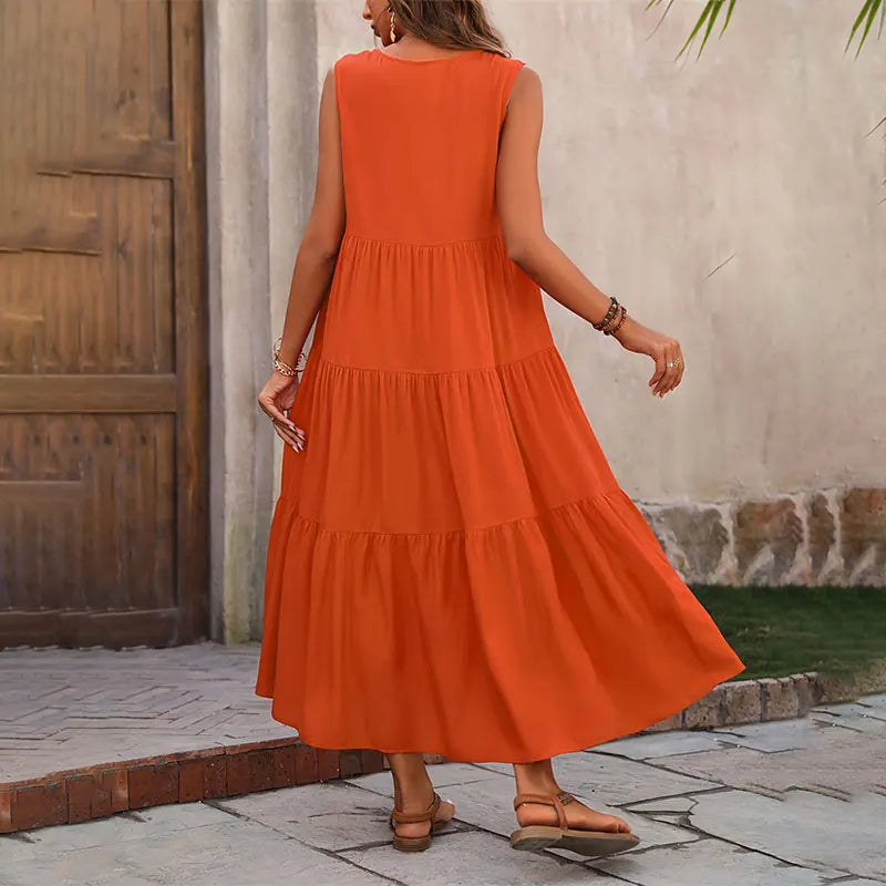 Florence | Women’s Sleeveless Tiered Maxi Summer Dress