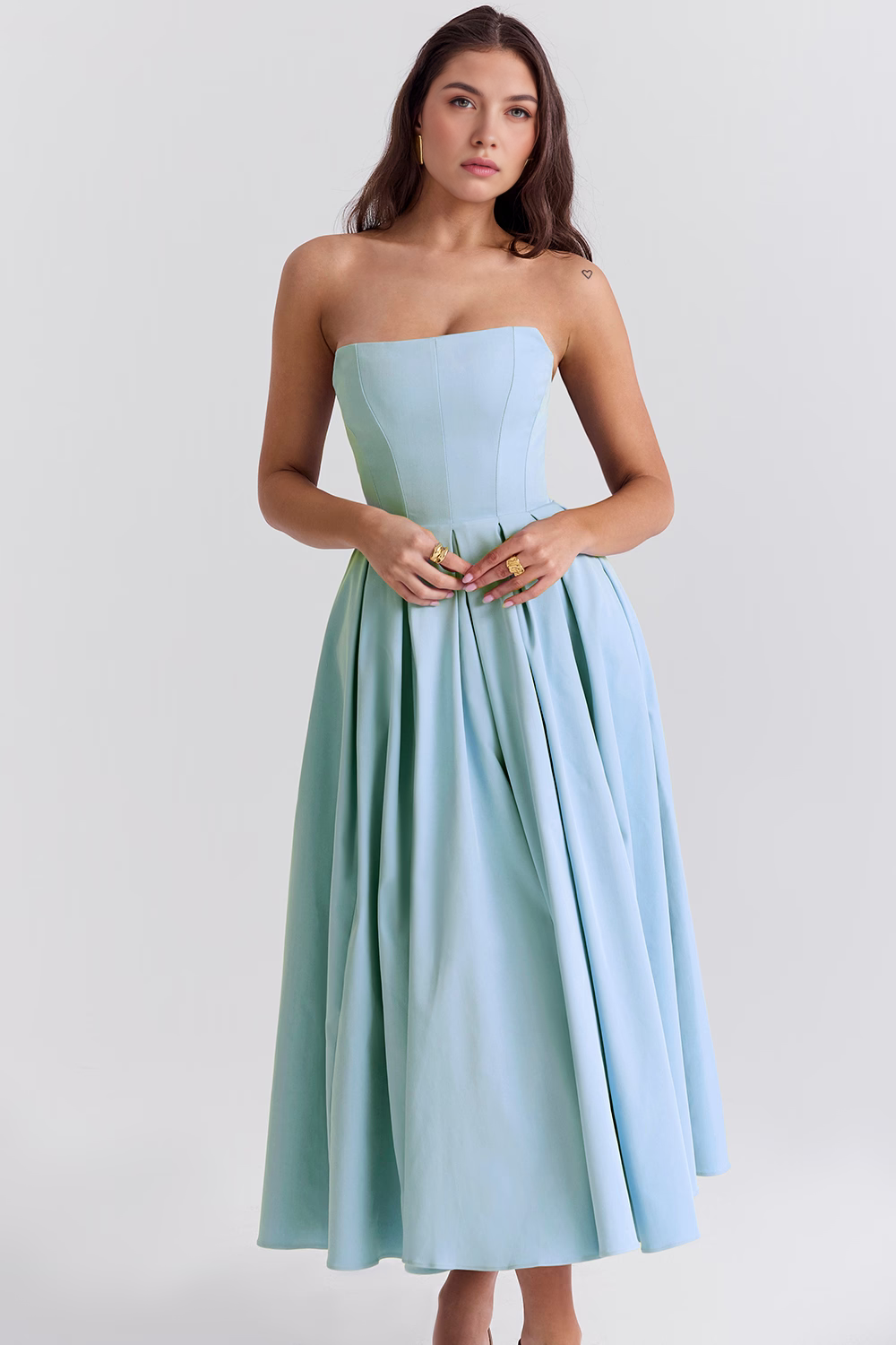 Midikleid Lea – mit floraler Stickerei aus Polyester