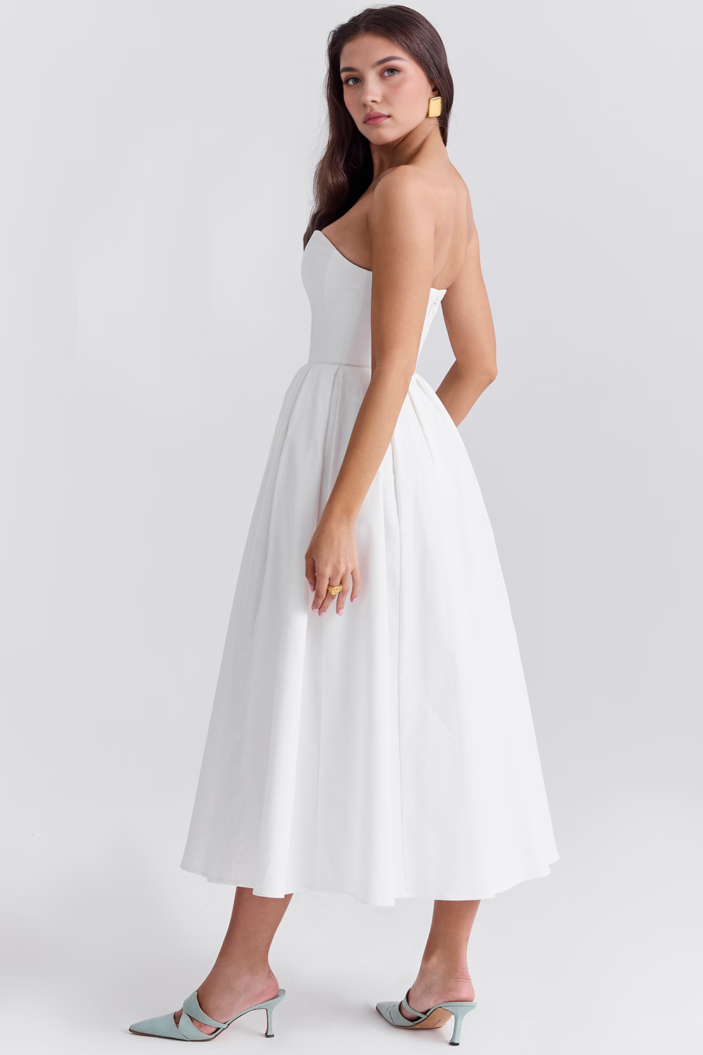Midikleid Lea – mit floraler Stickerei aus Polyester