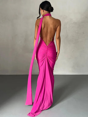 Eleanor | Women’s One Shoulder Ruched Maxi Summer Wedding Dress