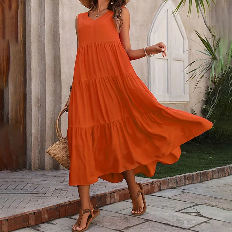 Florence | Women’s Sleeveless Tiered Maxi Summer Dress