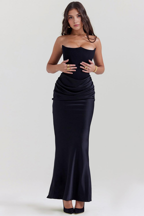 Maxikleid Tabea – figurformend aus Polyester, schmeichelhafter Stil