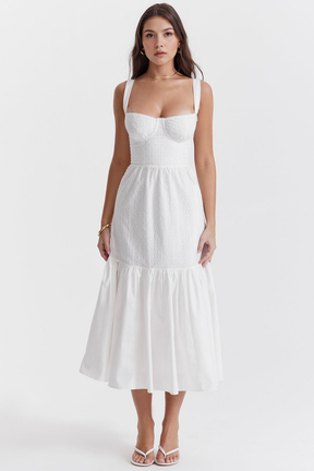 Midikleid Isabell – fließender Stoff aus Polyester, eleganter Stil