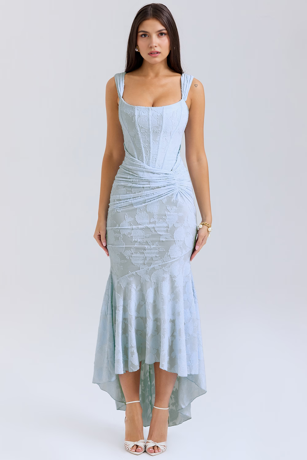 Maxikleid Hannah – Bustierstil aus Polyester, stilvoll & tailliert