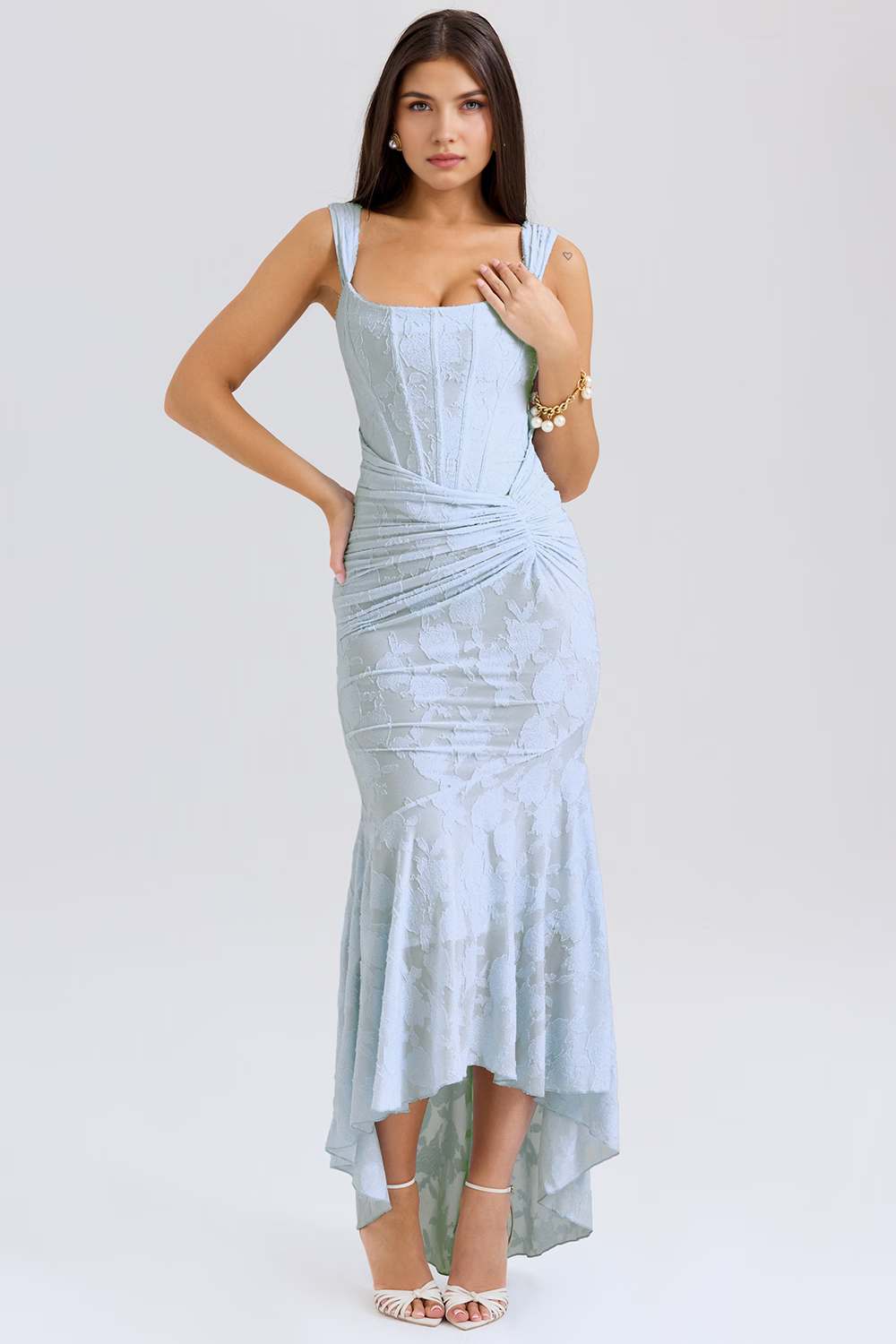 Maxikleid Hannah – Bustierstil aus Polyester, stilvoll & tailliert