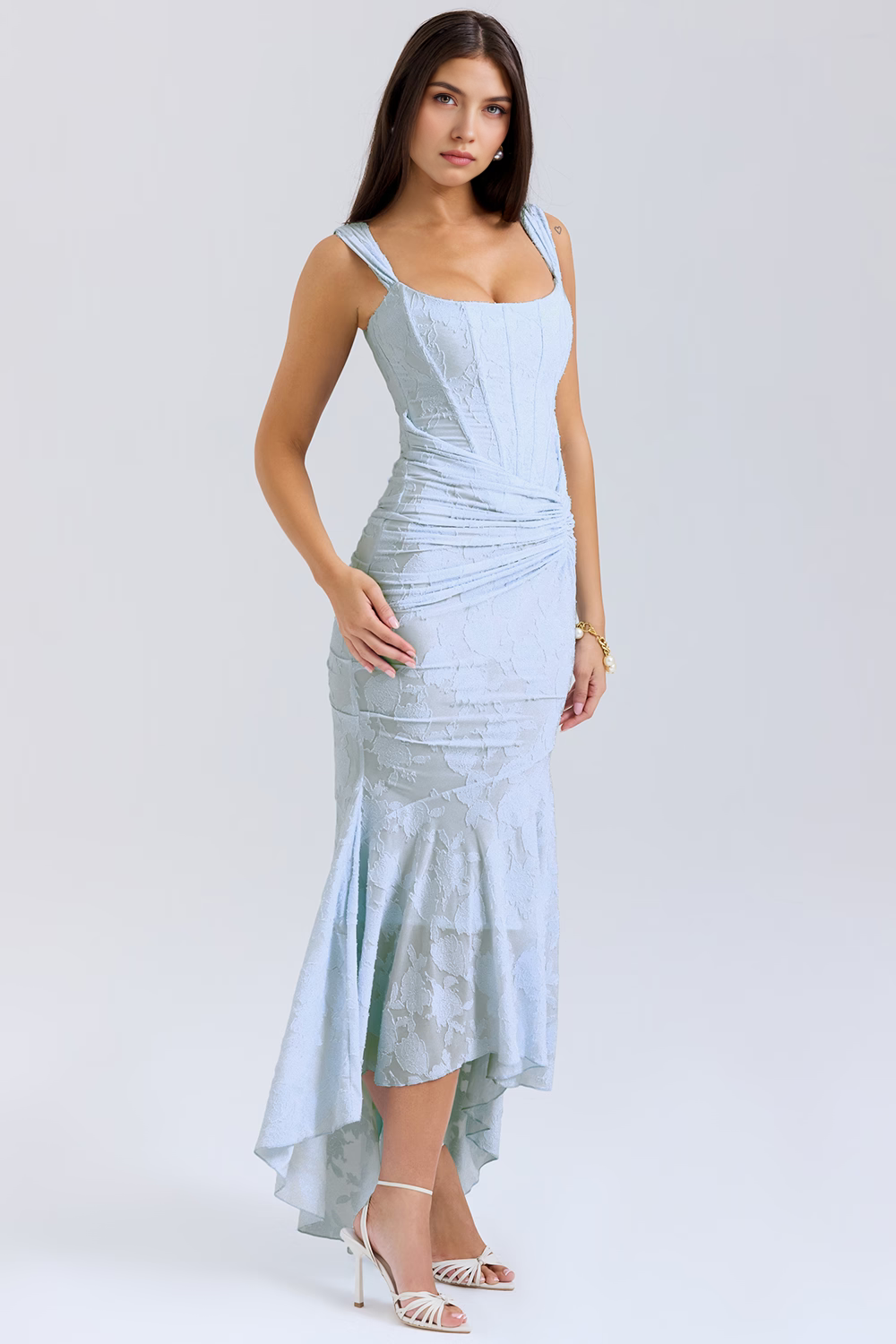 Maxikleid Hannah – Bustierstil aus Polyester, stilvoll & tailliert