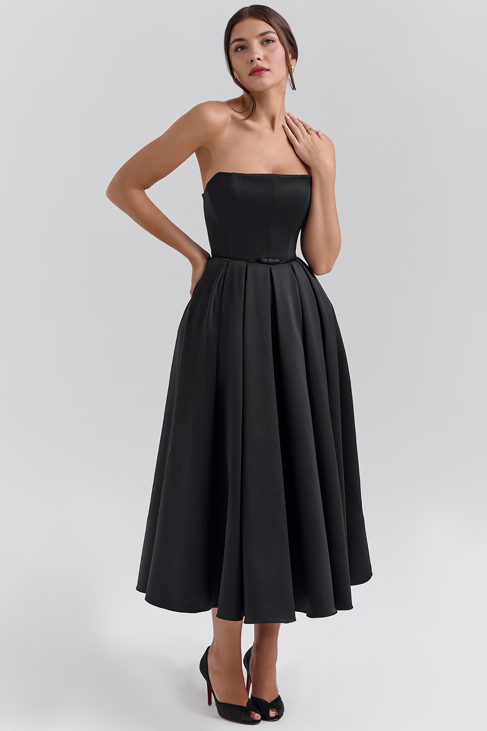 Midikleid Lea – mit floraler Stickerei aus Polyester