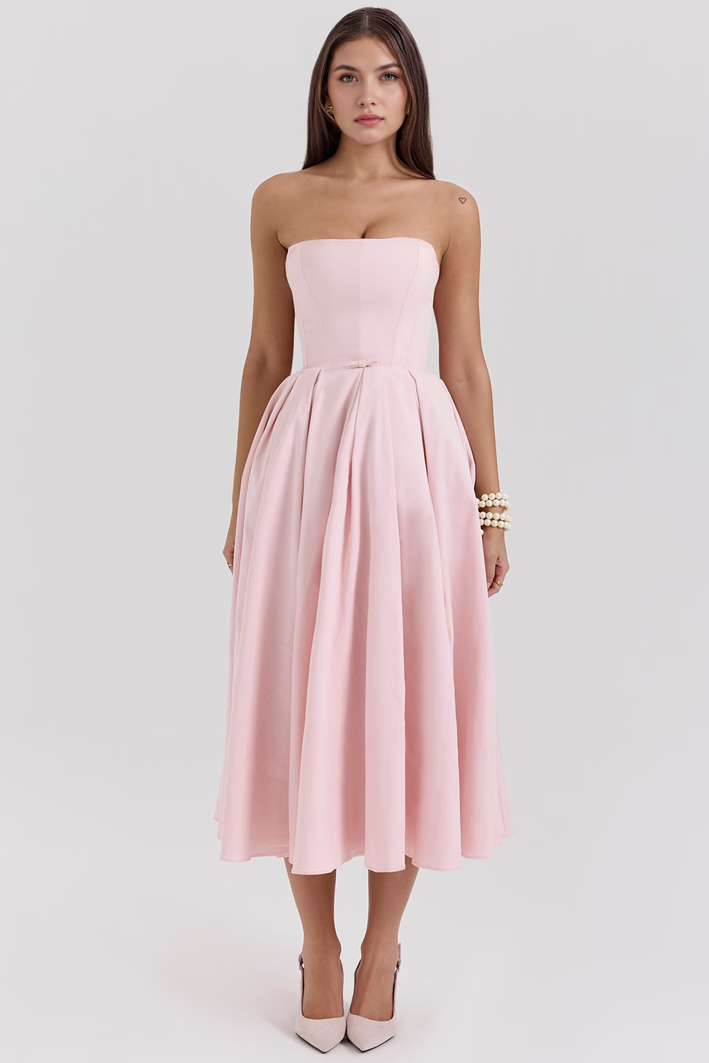 Midikleid Lea – mit floraler Stickerei aus Polyester
