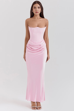 Maxikleid Tabea – figurformend aus Polyester, schmeichelhafter Stil