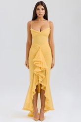Maxikleid Melina – fließender Schnitt aus Polyester, schlicht & stilvoll
