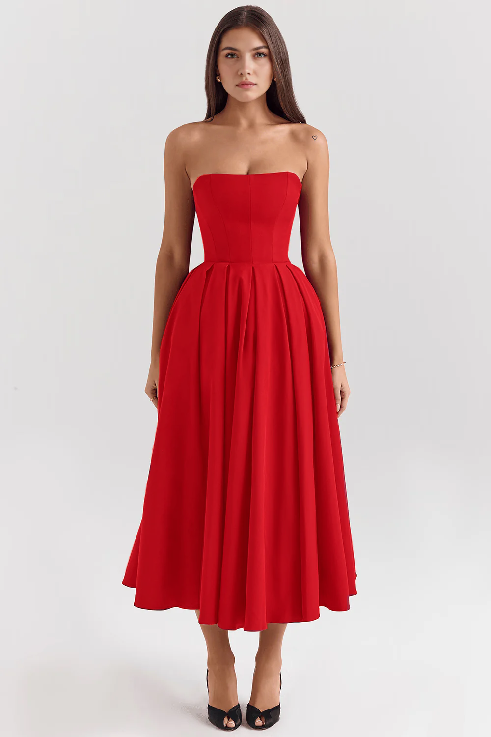 Midikleid Lea – mit floraler Stickerei aus Polyester