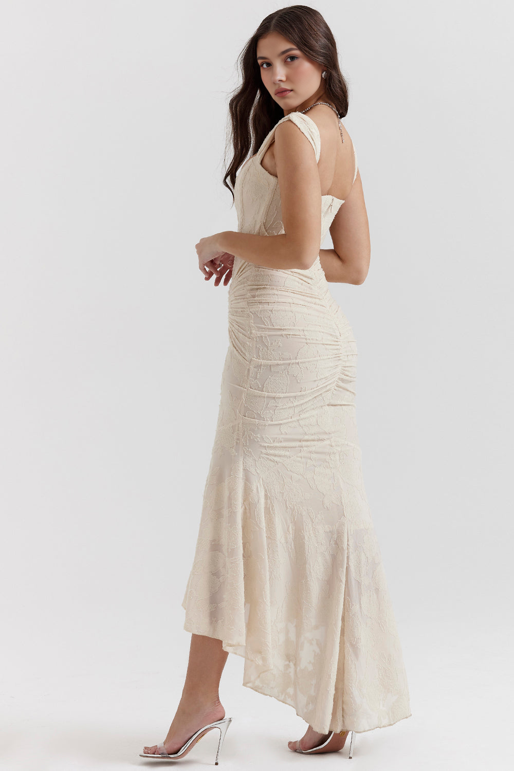 Maxikleid Hannah – Bustierstil aus Polyester, stilvoll & tailliert