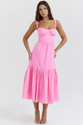 Midikleid Isabell – fließender Stoff aus Polyester, eleganter Stil