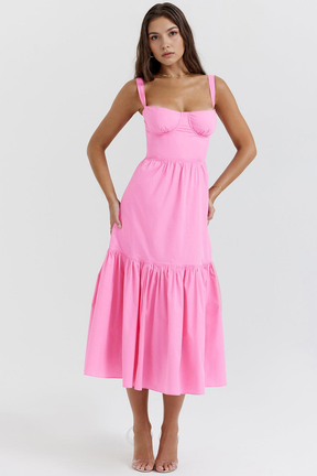 Midikleid Isabell – fließender Stoff aus Polyester, eleganter Stil