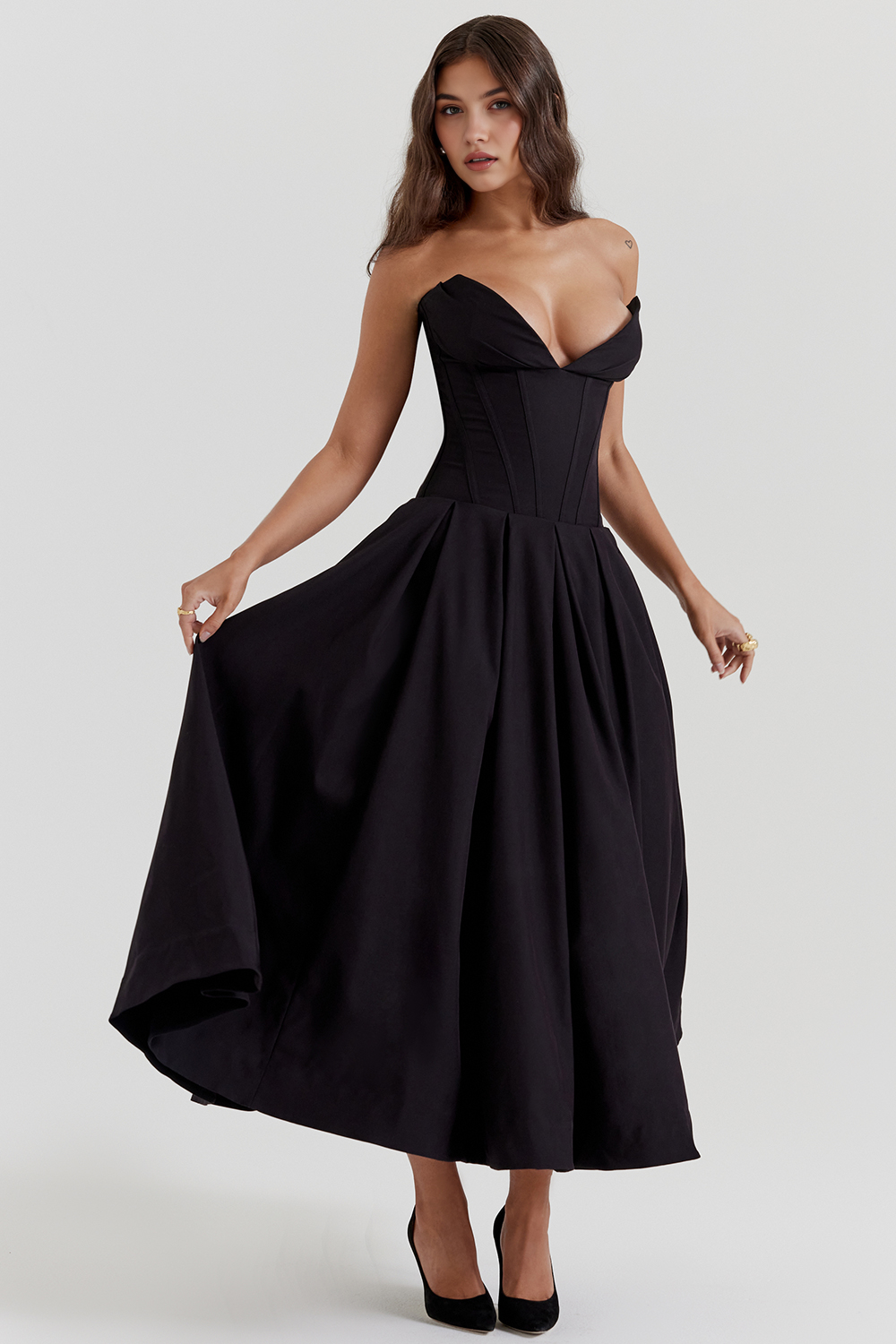 Maxikleid Lea – figurformend aus Polyester, eleganter Schnitt